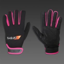 Grays G500 Gel Hockey Gloves (Black-Neon Pink)