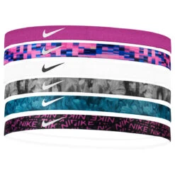 Nike Printed Headbands 6 Pack (Active Fuchsia/Photon Dust)