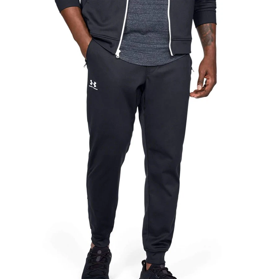 Under Armour Sportstyle Tricot Jogger (Black-White) - Image 4