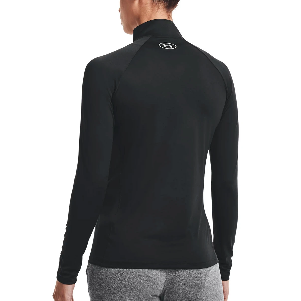 Under Armour Womens Tech 1/2 Zip (Black-Black-Metallic Silver) - Image 3