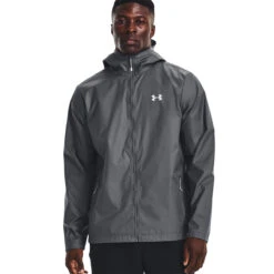 Under Armour Forefront Mens Rain Jacket (Pitch Gray-Mod Gray)