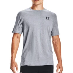 Under Armour Sportstyle Left Chest Logo Mens T-Shirt (Steel Light Heather)