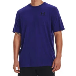 Under Armour Sportstyle Left Chest Logo Mens T-Shirt (Sonar Blue-Black)