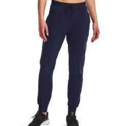 Under Armour Womens Armour Sport Woven Pants (Midnight Navy-Metallic Silver)