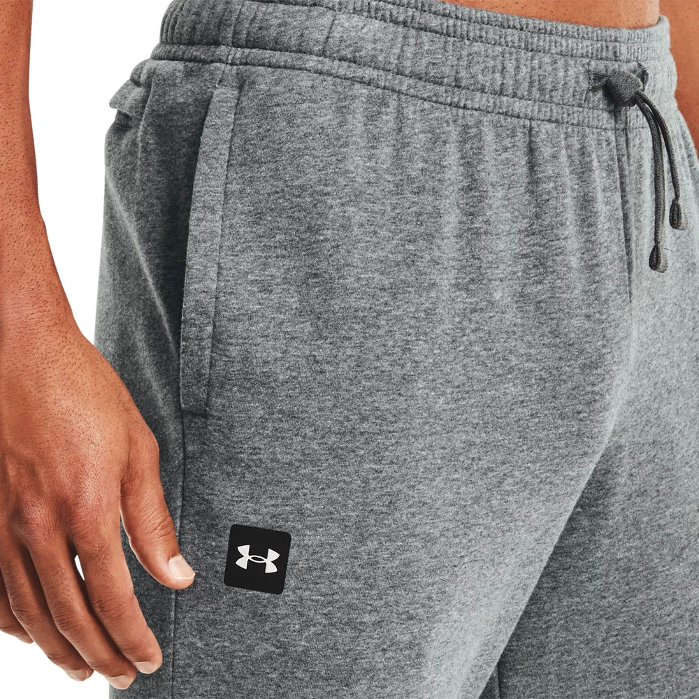Under Armour Rival Fleece Mens Jogger (Pitch Gray-Light Heather-Onyx White) - Image 4