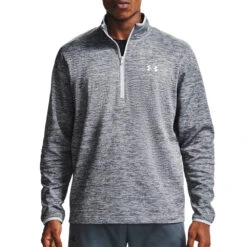 Under Armour UA Armour Fleece 1/2 Zip Mens Top (Halo Gray-Halo Gray)