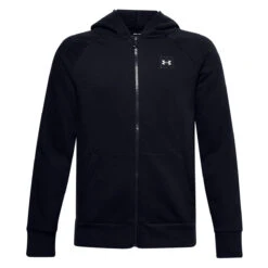 Under Armour Junior UA Rival Fleece Full Zip Hoodie (Black-Onyx White)