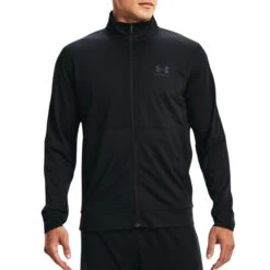 Under Armour Pique Track Jacket (Black-Black)