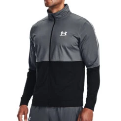 Under Armour Pique Track Jacket (Pitch Gray-White)