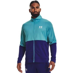 Under Armour Pique Track Jacket (Glacier Blue-Sonar Blue-White)