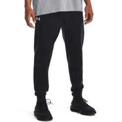 Under Armour Mens Rival Fleece Joggers (Black-White)