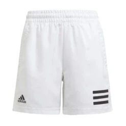 Adidas Club Stripe Boys Shorts (White-Black)