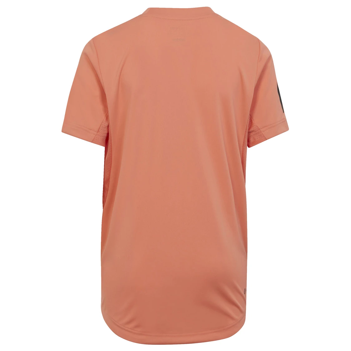 Adidas Club 3 Stripe Boys Tee (Coral Fusion) - Image 2