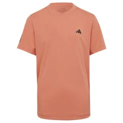 Adidas Club 3 Stripe Boys Tee (Coral Fusion)