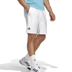 Adidas Club 3 Stripe Mens 9 Inch Shorts (White)
