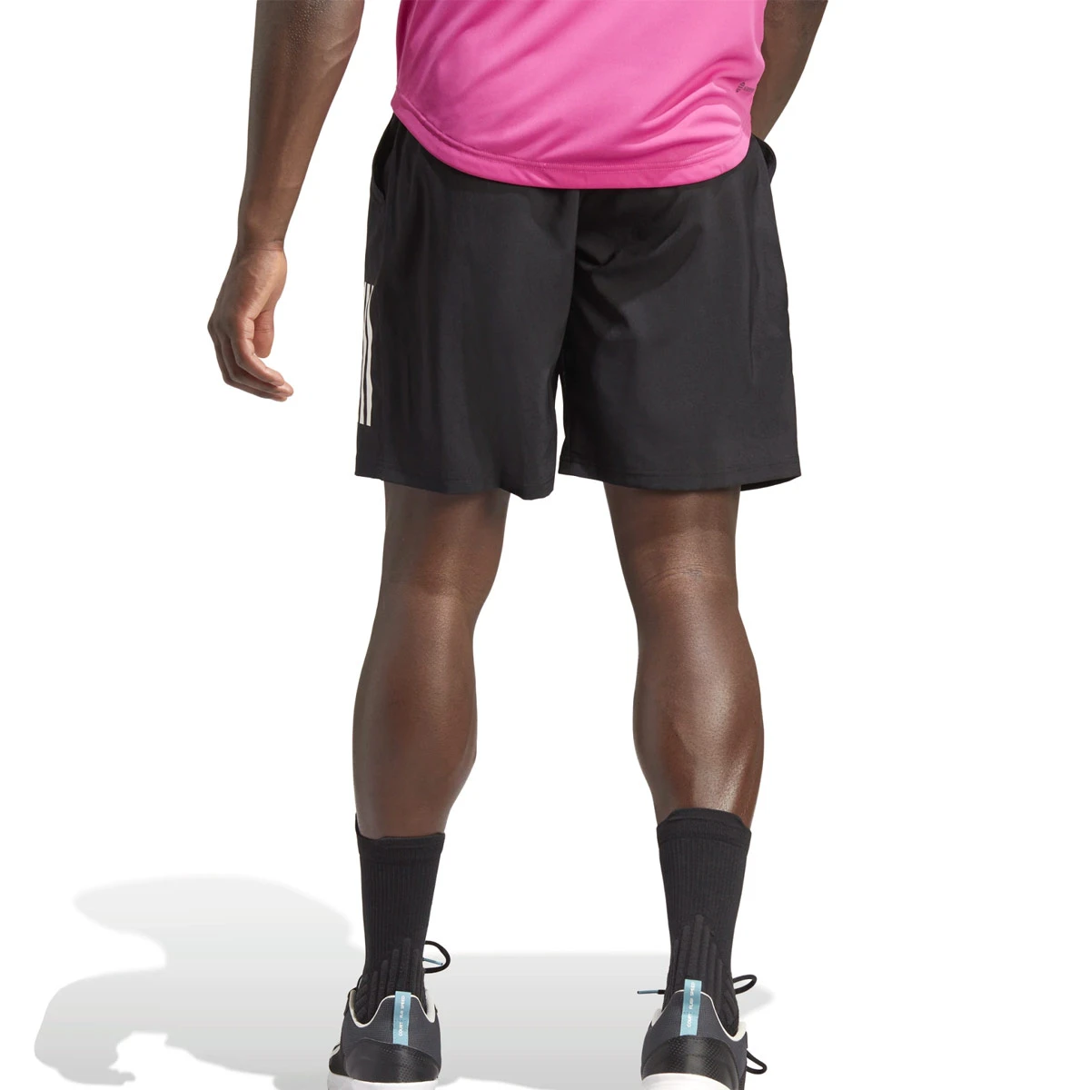 Adidas Club 3 Stripe Mens 7 Inch Shorts (Black) - Image 3