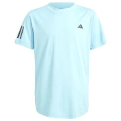 Adidas Club 3 Stripe Boys Tee (Light Aqua)