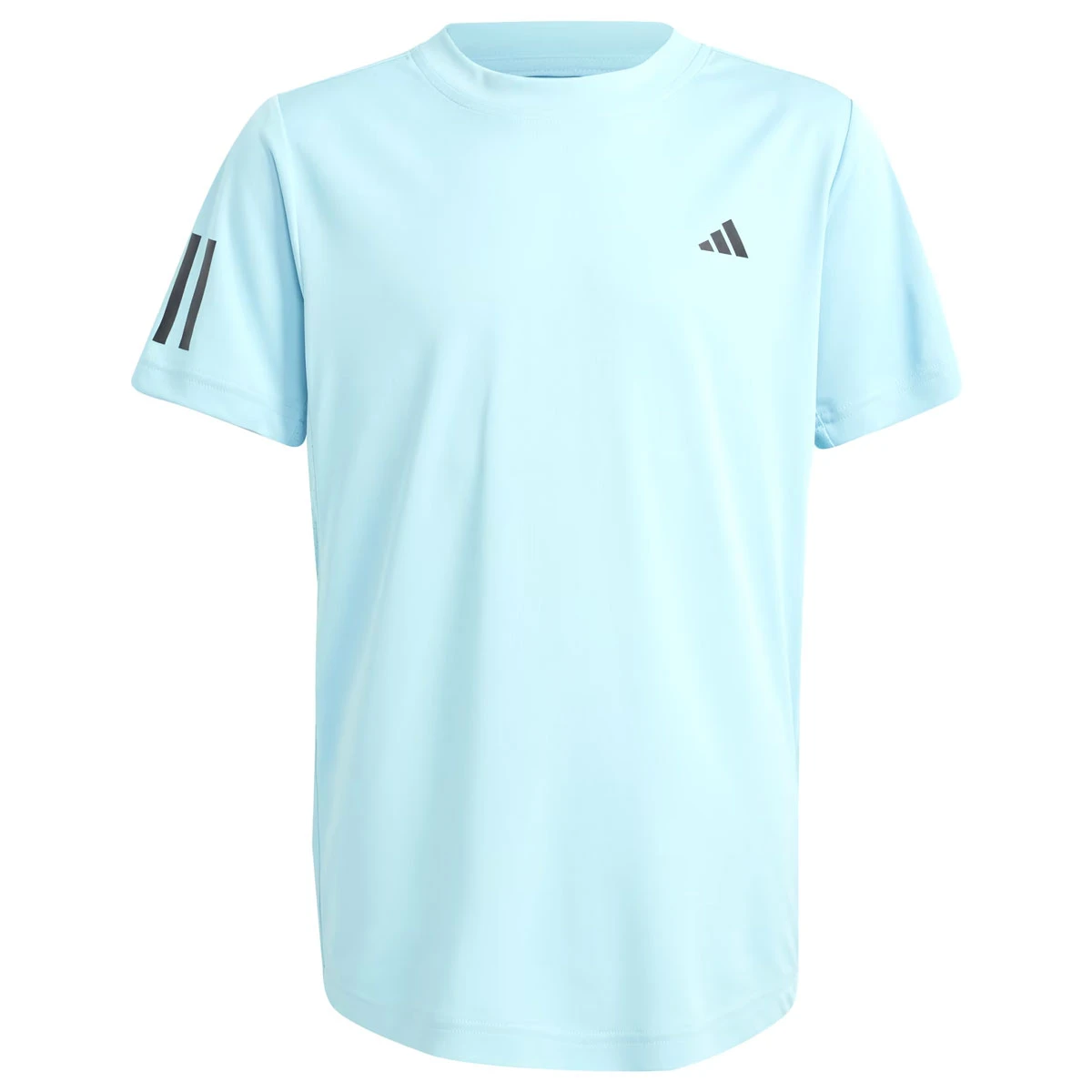 Adidas Club 3 Stripe Boys Tee (Light Aqua)